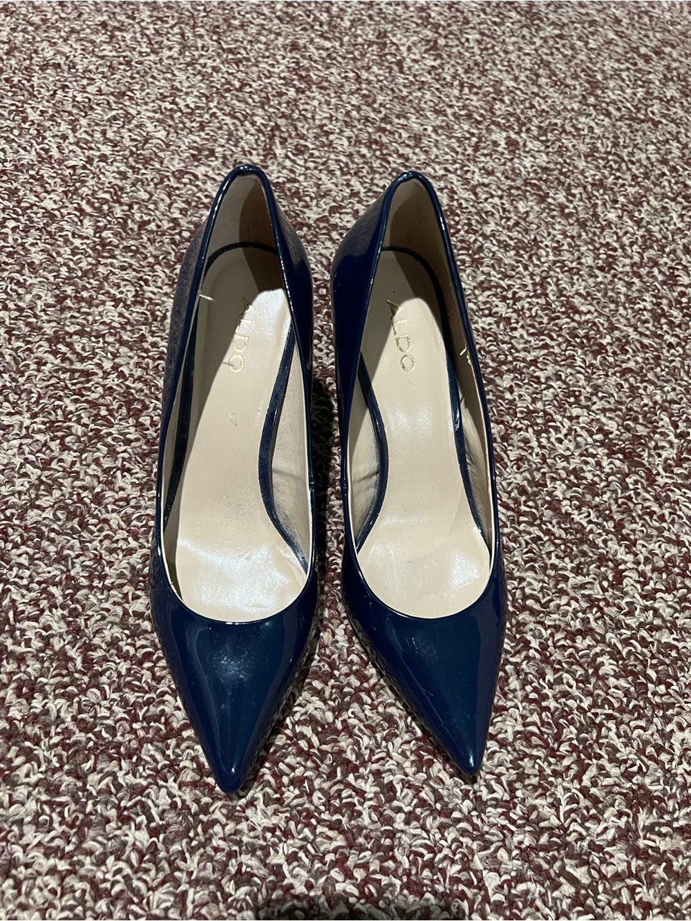 ALDO Navy Patent Leather Pointed Pumps
